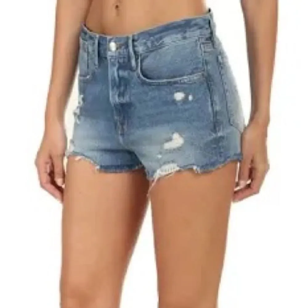 Frame Denim Cut Off Shorts Dark Wash‎ High Rise Le Bridgette shorts